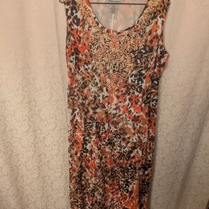 Jessica London Women's Multicolor Embellished Sleeveless Maxi Dress.